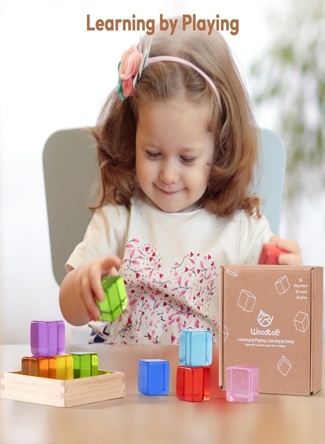 Woodtoe Large Building Blocks for Toddlers, Montessori Toys for 1 2 3 Year Old Boy Girl, Toys for Ages 2-4 Kids Baby, Big Rainbow Acrylic Block Set, 1 2 Year Old Birthday Gifts Sensory Toy for Kid 1-3 - Image 3